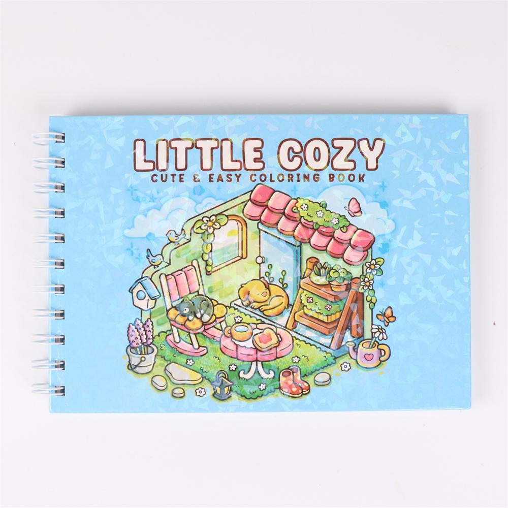 LITTLE COZY Coloring Book for Adults and Teens Featuring Girls, Boys, and Pets In Chill Moments and Relaxing Times for Relaxatio