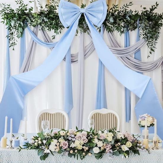 Large Satin Bow for Backdrop 75" x 18" Giant Bow Ribbon Tie for Wedding Engagement Bachelorette Bridal Shower Christmas Room Wall Door Decor