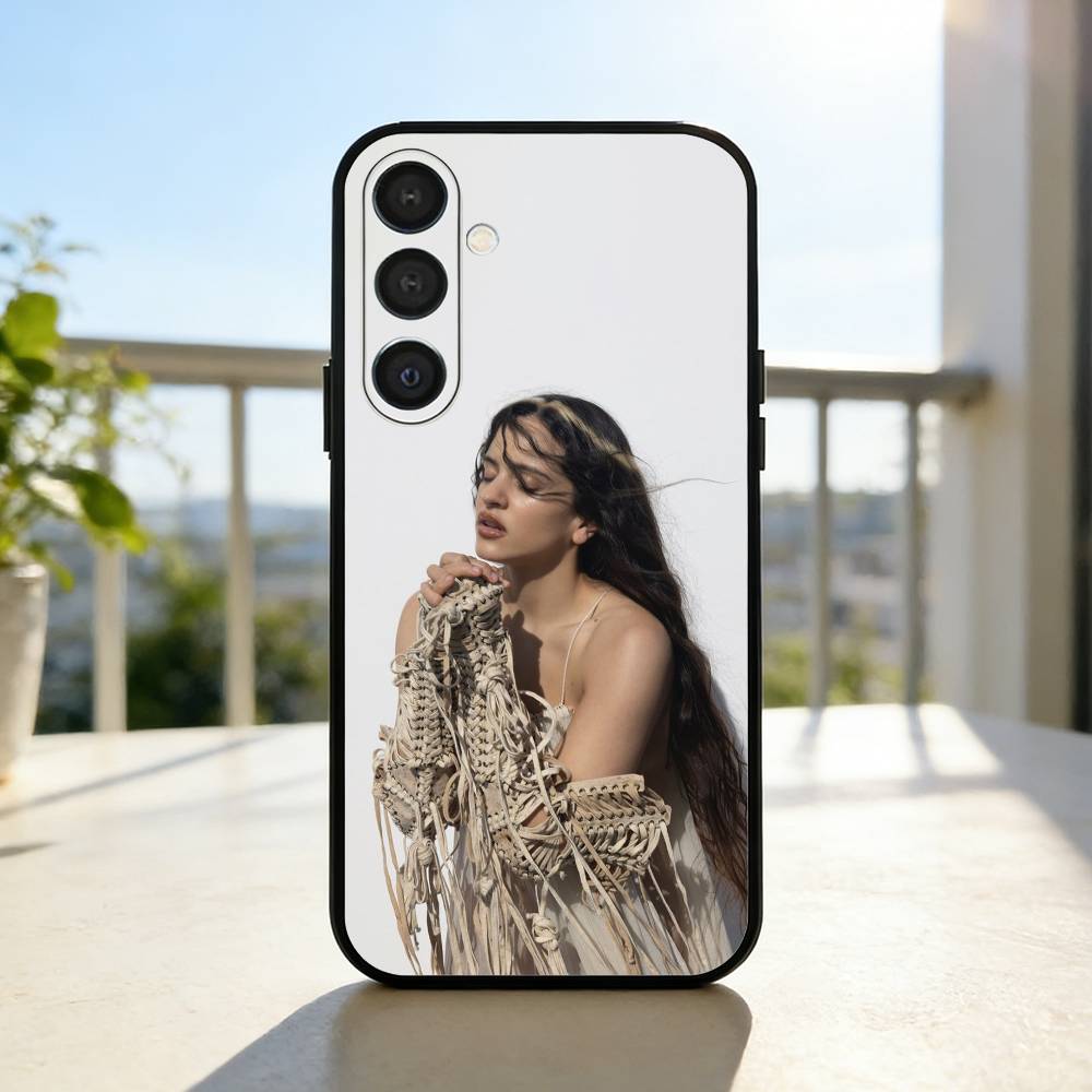 Singer R-Rosalia Spanish Phone Case For Samsung A73,A21s,A22,A31,A32,A52,A53,A71,A80,Soft Black Shell