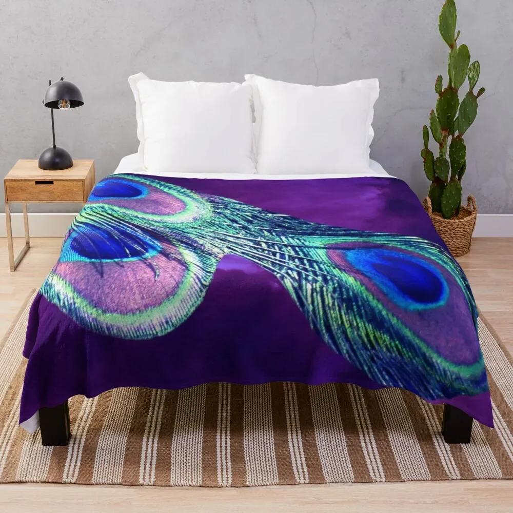 

Colourful Feather Pattern Flannel Throw Blanket Watercolour Style King Queen Size Blanket For Kid Boys Girl Bed Sofa Couch Decor 70x100cm-XS