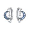 S925 Sterling Silver Moon Tassel Stars Earrings Hoop Earrings Women Jewelry Original Trendy Anniversary Gifts