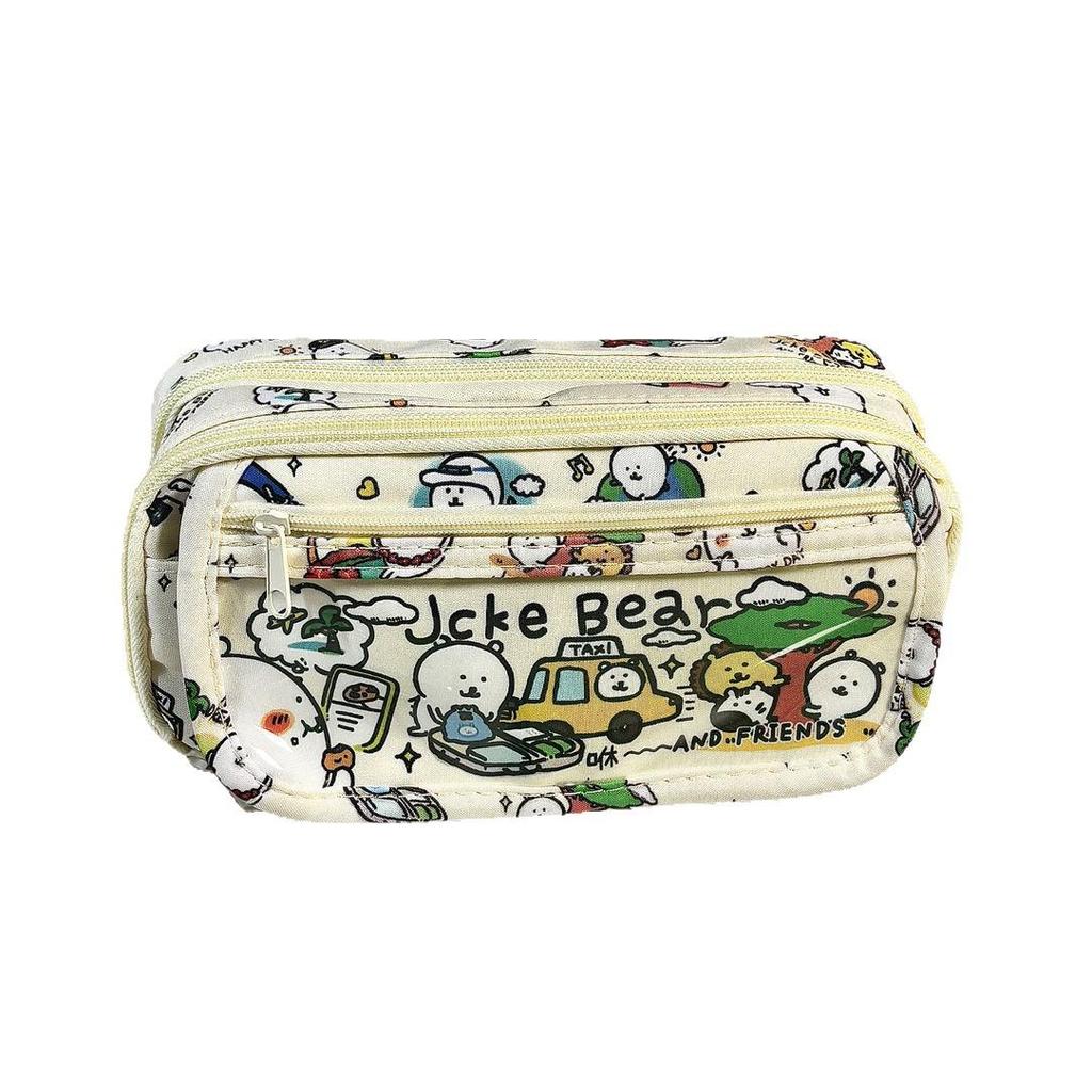 Cute Japanese-Style Bear Pencil Case - Large Capacity, Cartoon Anime Design