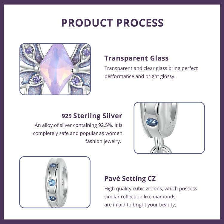 BAMOER 925 Sterling Silver Magic Butterfly Charms Sun and Moon Beads Fit Women Original Bracelets DIY Jewelry