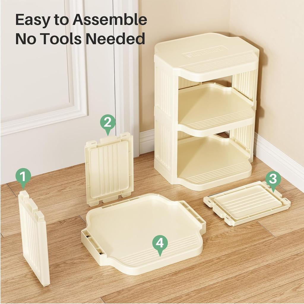 8-layer Stackable Shoe Rack, Suitable for DIY Free-standing Shoe Storage Bags In Wardrobes, Small and Narrow Spaces, Plastic