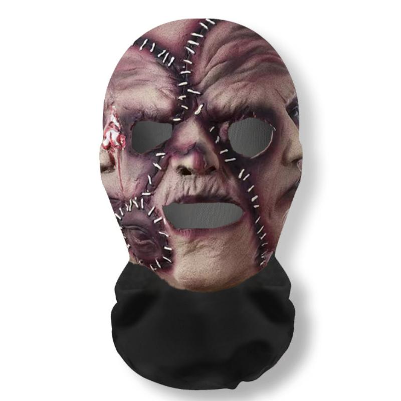 Maska 3D Halloween Duch Twarz Kominiarka Pełnotwarzowa Elastyczna Siateczka Oddychająca Nakrycie Głowy Zombie Impreza Horror Halloween Cosplay Rekwizyty