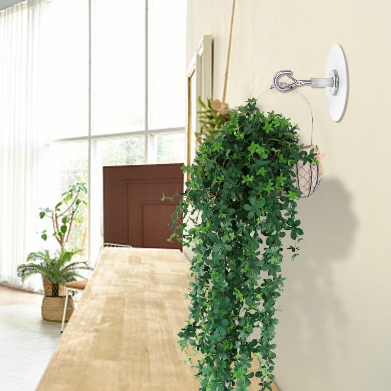 Cârlige de tavan autoadezive, montate pe perete, cârlige de coș agățat, pentru plante, ghiveci de flori, raft agățat, casă, grădină, instrumente de depozitare rezistente