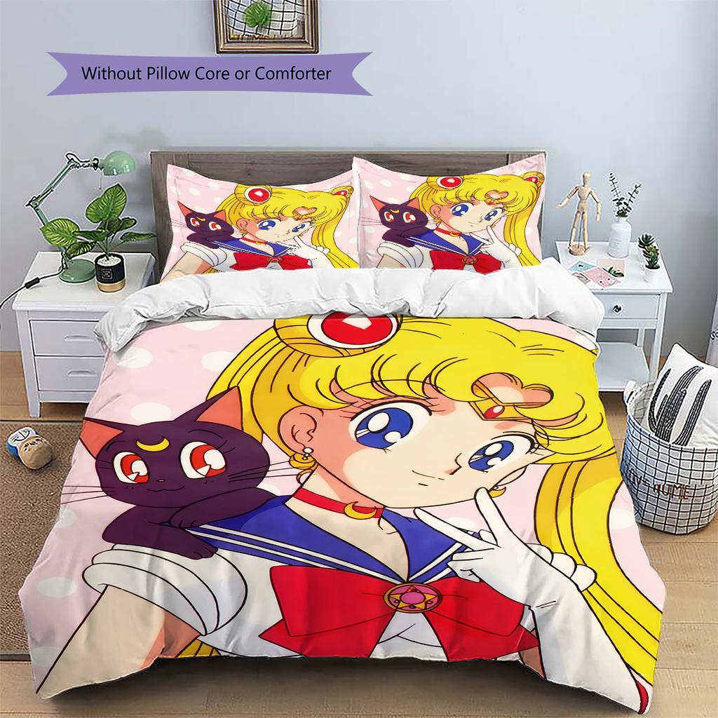 Sailor Moon Tsukino Usagi Main Duvet Cover & Pillowcases, Sailor Moon Fan Bedroom Bedding, Perfect Gift.chl