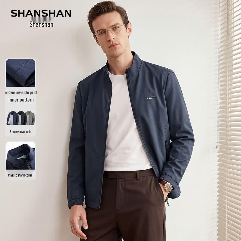 SHANSHAN Men s Stand Collar Business Casual Jacket 2XL