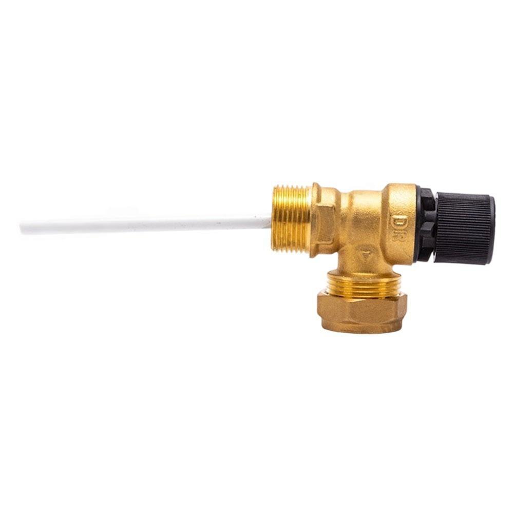 

Brass Pressure Relief Valve 6 Bar Temp Range 92 95C 12 MBSP Inlet 15mm Outlet Fits Standard Water Heater Accessory Kit