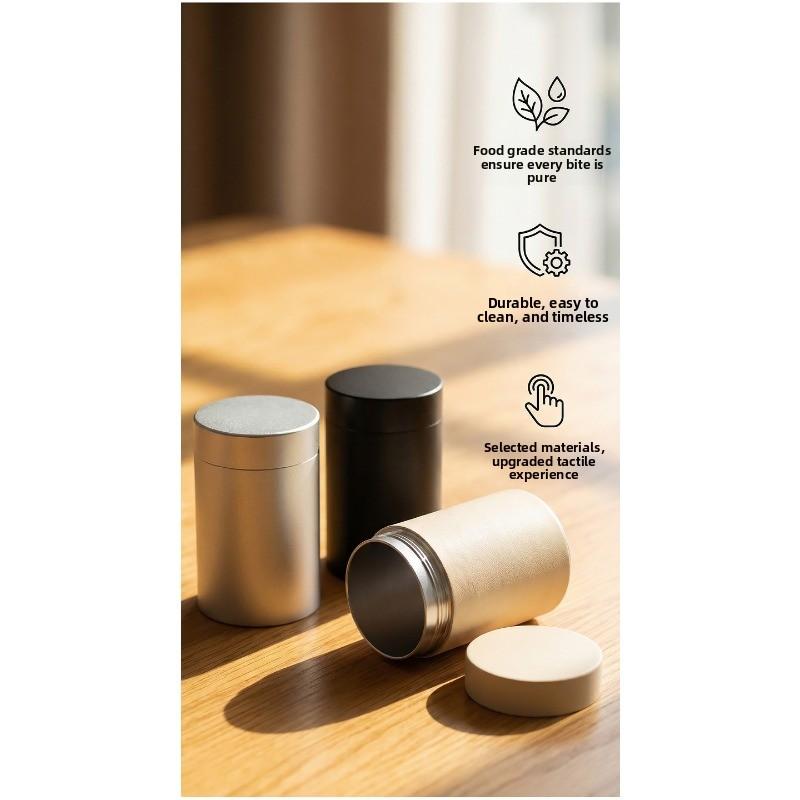 Tragbarer, versiegelter Kaffeebohnen-Aufbewahrungsbehälter, Mini-Teedose aus Aluminiumlegierung, Aufbewahrungsbox für Reisen und Outdoor