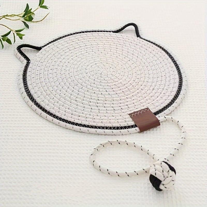 

Когтеточка для кошек с игрушкой-шариком, Когтеточка для защиты мебели, Плетеная когтеточка для кошек, Лежанка-подушка для сна 35cm белый