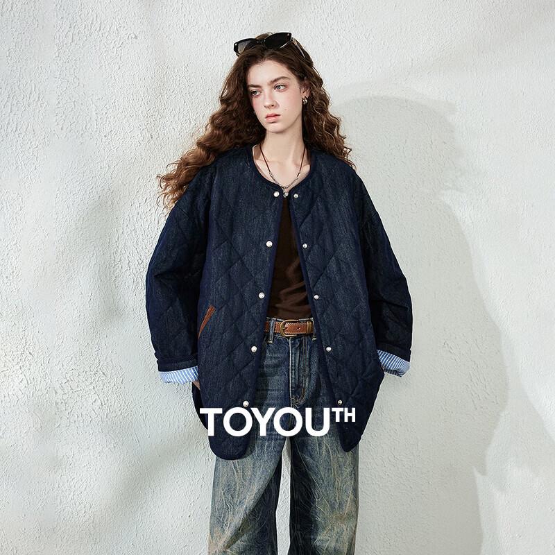 CHUYU Women's Faux Denim Goose Down Padded Jacket
