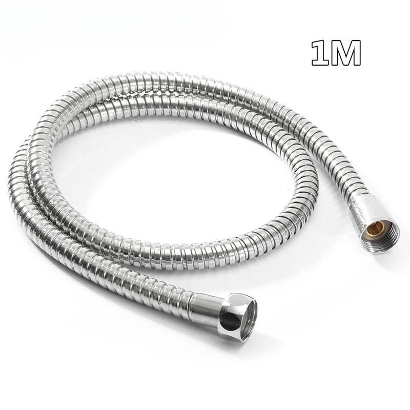 1m/1.5m/2m Flexible High Quality Shower Hose Stainless Steel Chrome Bathroom Water Head Shower Head Pipe Tool Shower Accessories