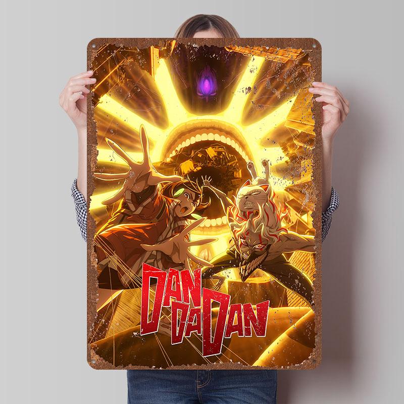 DAN DA DAN Tinplate Posters Custom Wall Art Vintage Metal Signs Retro Tin Plaque for Bedroom Decoration Gaming Home Decorations