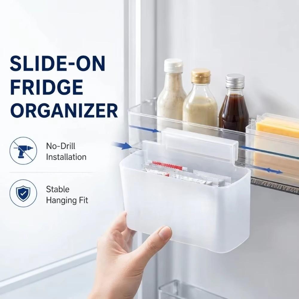 No Drill Refrigerator Side Organizer PP Classification Box New Storage Box Hanging Storage Bin