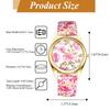 Bohemian Floral Watch with PU Leather Floral and Petal Analog Quartz Watch with Adjustable Arabic and Stylish Perfect Gift for and Christmas Women's