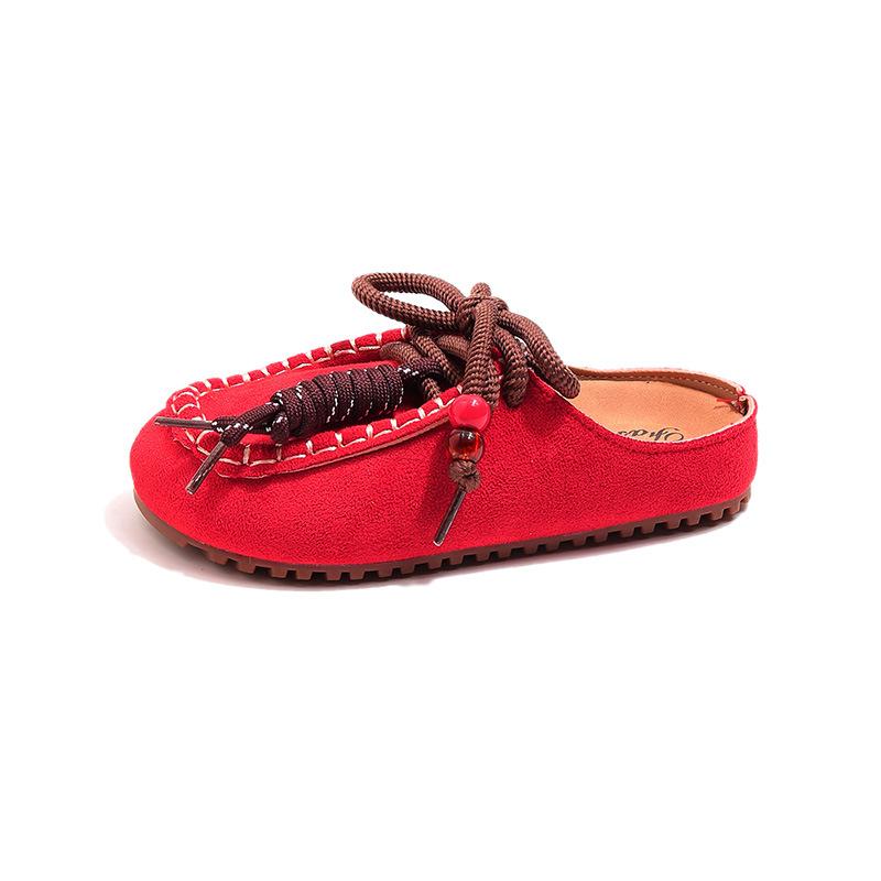 Children Casual Shoes for Girls Autumn New Fashion Korean Style Soft Bottom Anti-slippery Versatile Retro Outside Mules