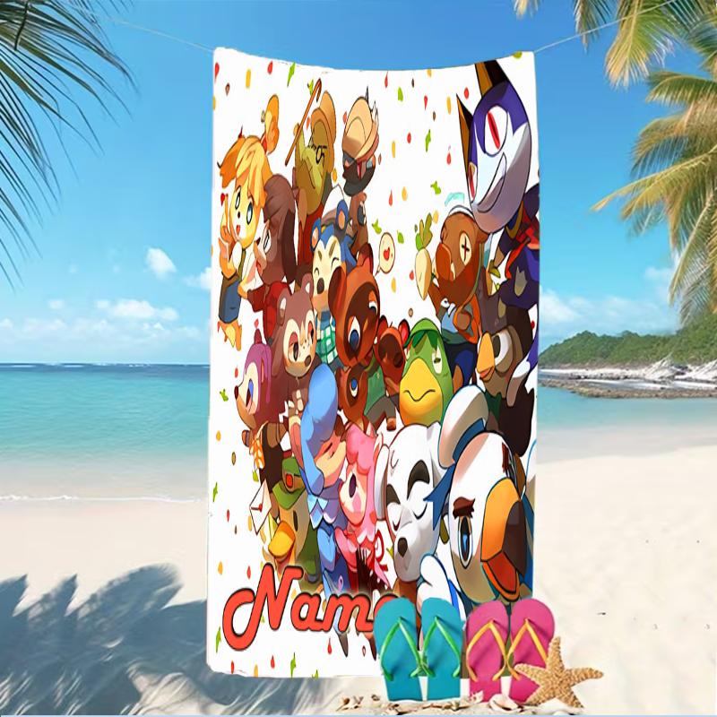 Customizable personalized beach towels Animal Crossing themed designs.Suitable for the beach, yoga, sports;ideal as beach accessories