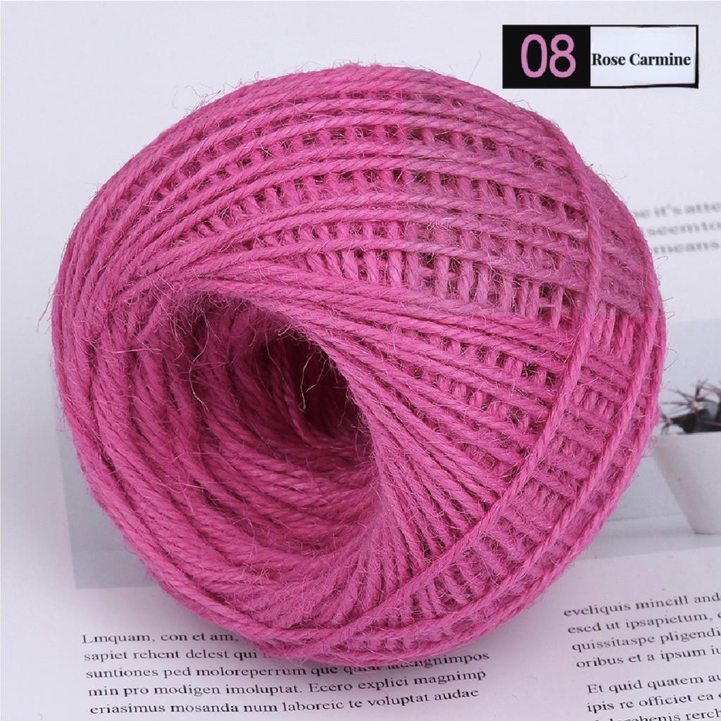 Natural 2MM 50M/Roll Colorful Natural Jute Twine Burlap Rope Burlap String Hemp Rope For DIY Crafts Wedding Gift Wrapping Decor