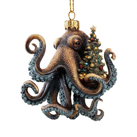 Chobotnice vánoční ozdoba akrylová hlubokomořské zvíře ozdoba na vánoční stromek