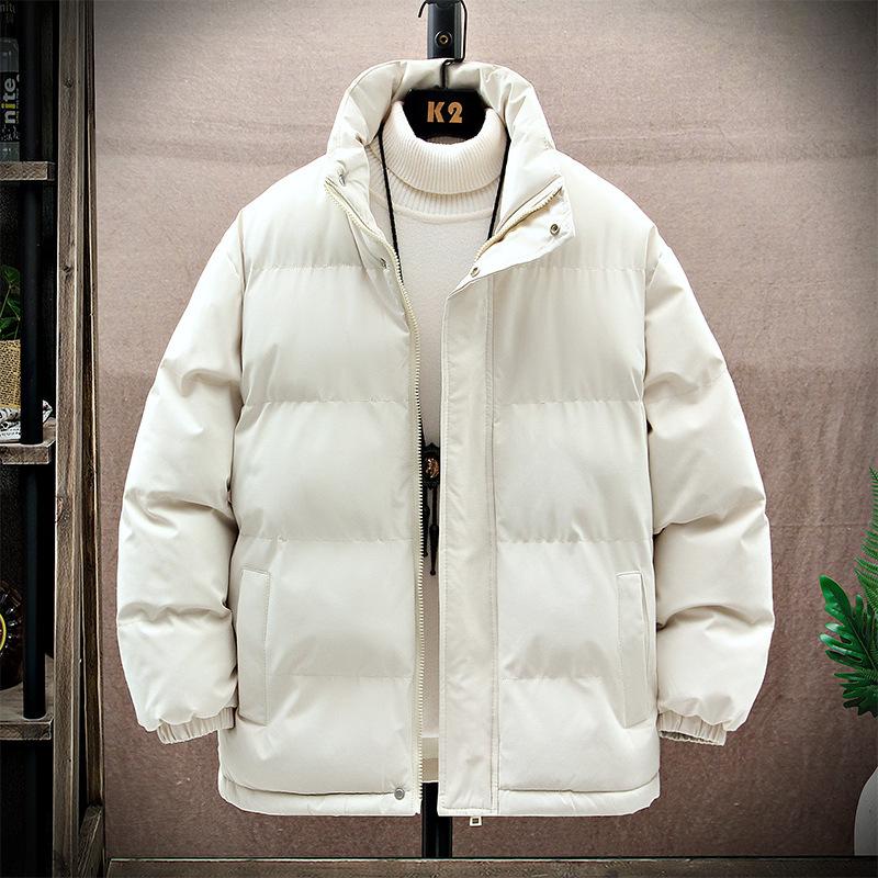 

Padded-on men s stand-up collar, velvet warm in winter, men s and women s autumn and winter trend padded jacket, youth sports and leisure men s padded 5XL хаки