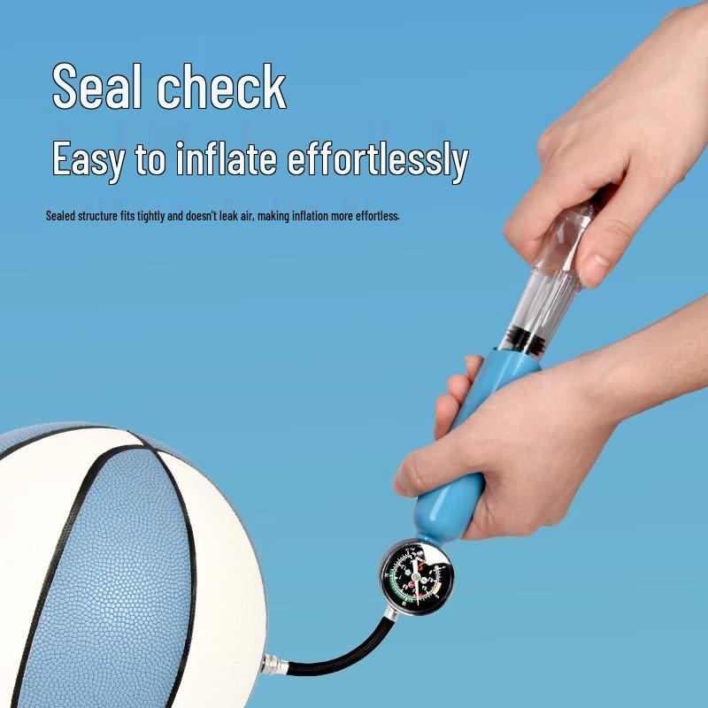 Dual-Purpose Inflator with Plastic Nozzle & Needle for Basketball, Football, Volleyball, Balloons, and Swim Rings
