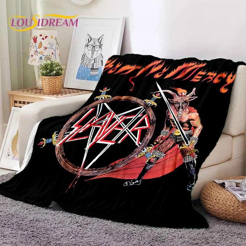 3D Rock Slayer Heavy Metal Band Soft Flannel Blankets,Throw Blanket Comfortable Blanket for Picnic Beds Sofa Home Bedroom Gifts