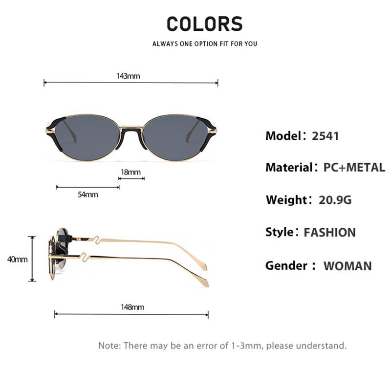 Xiaomi New Small Mirror Surface Narrow Frame Oval Sunglasses Vintage Modern Travel Photo Sunglasses For Women And Men 2541