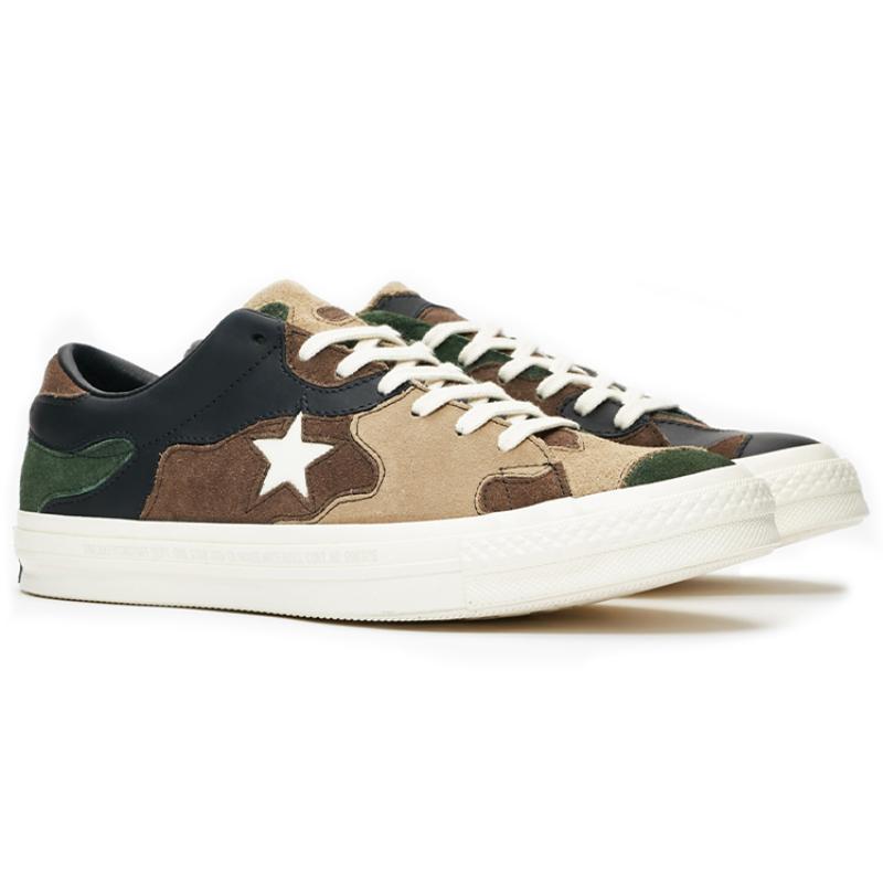 Sneakersnstuff x Converse One Star Camo Non-Slip and Abrasion Resistant Low-Top Board Shoes Unisex Camouflage