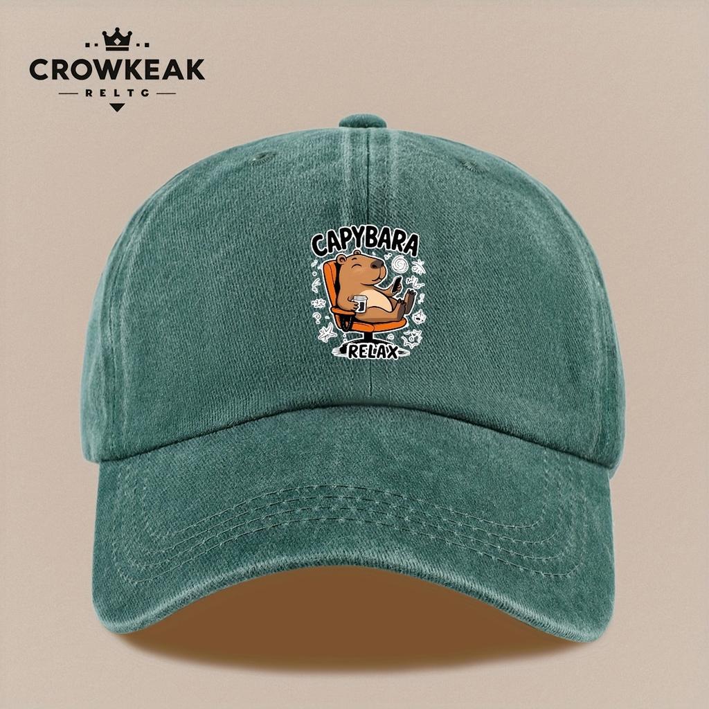 pc CAPYBARA RELAX Pattern Baseball Cap with a Vintage Print Perfect for Comfortable Breathable And Lightweight Suitable fo