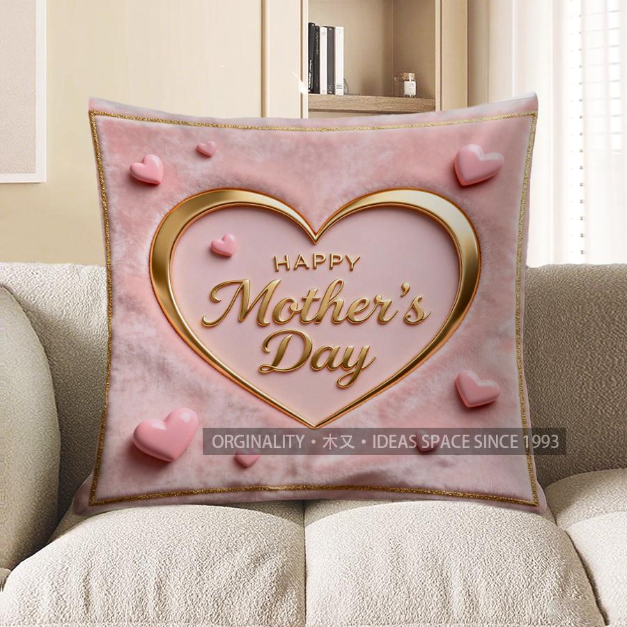 

Home Decor Happy Mother S Day Heart-Shaped Pillow Pattern Cushion Cover Suitable For Sofa Bedroom Car Pillow Cover 40x40cm
