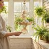 Housewarming Gift for Gardeners Fairy Ballet Dancer Mermaid Hanging Planter, Resin Decorative Flower Pot with Metal Chain, Balcony Outdoor Indoor