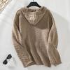 Vintage Autumn Winter V Neck Loose Knitwear Sweater Long Sleeve Solid Color Cardigan Top