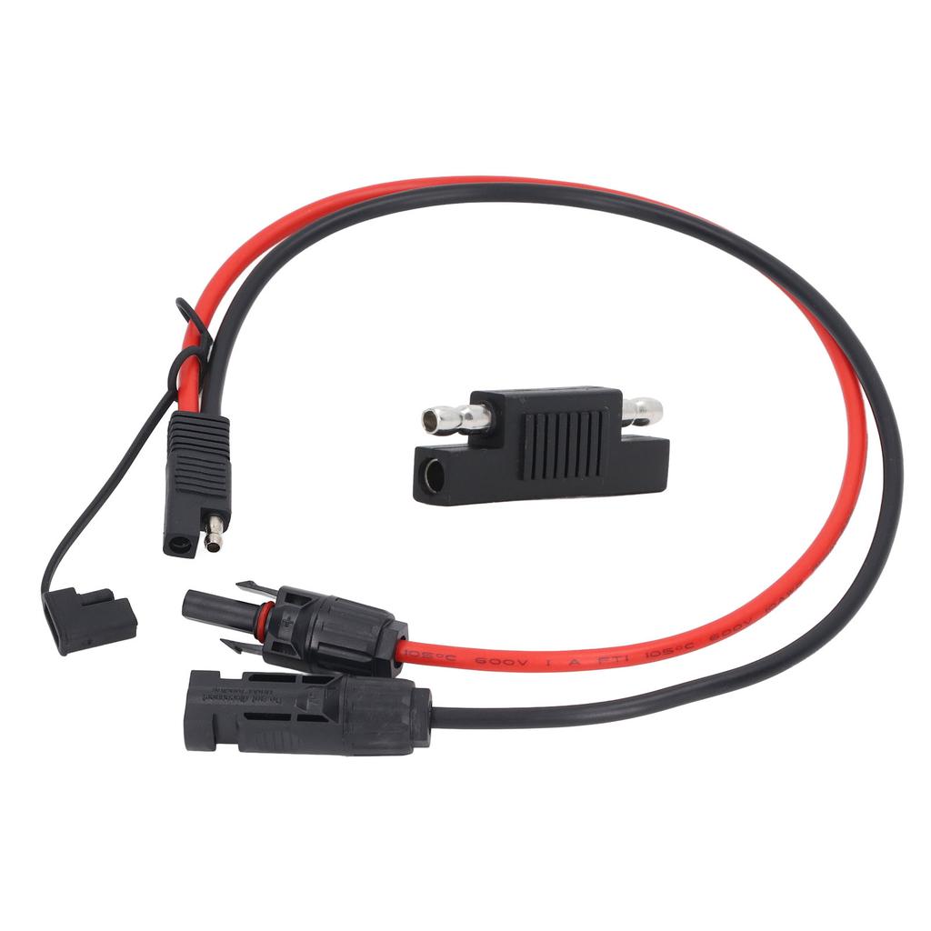 Solar Panel to SAE Adapter Cable PV Connector Solar Extension Cable with Waterproof Cap 10AWG 0.60m