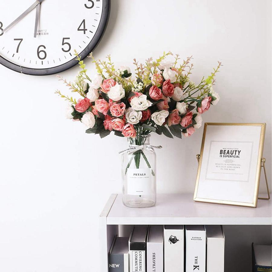 1/2PCS Artificial Flowers Little Rose Silk Flowers Plastic Flowers Plant Home Hotel Wedding Christmas Office Tables Decoration