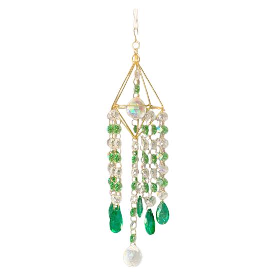 Faux Crystal Suncatcher Wind Chimes for Outside, Prisms Window Hanging Rainbow Maker for Garden Home Indoor Outdoor Decor