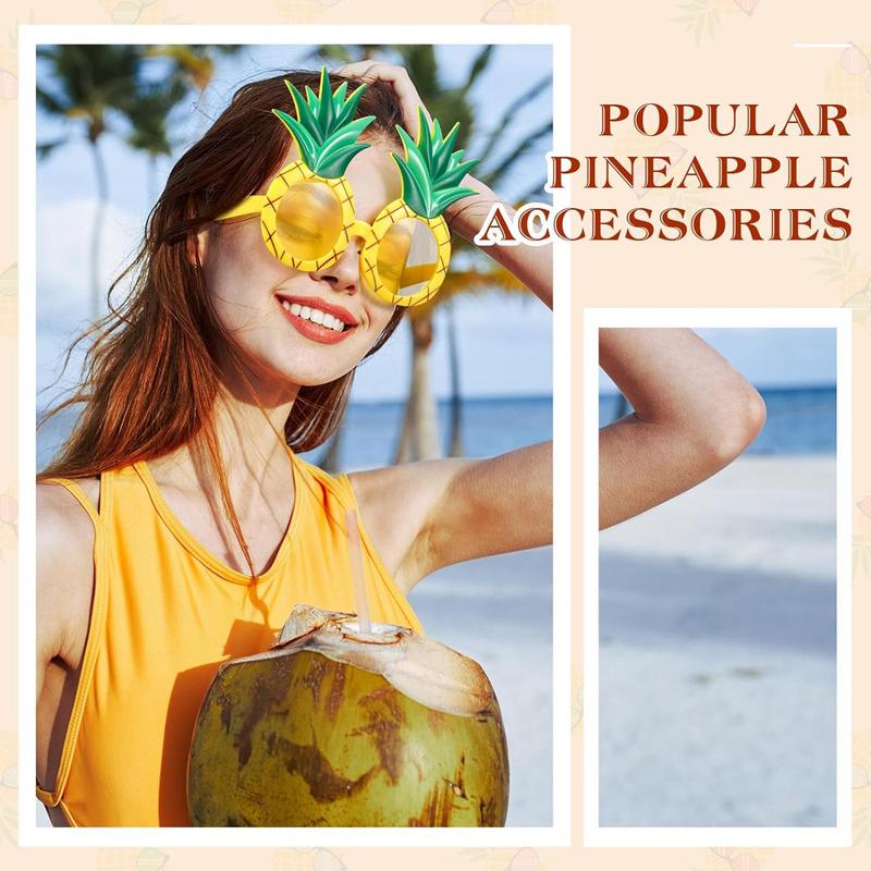 Hawaiian Sunglasses 2 Pairs Fruit Shape Sunglasses Hawaiian Tropical Pineapple Eyewear Parties Favors Booth Props For Pool Beach