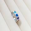 Korean Style Colorful Heart Ring for Women - Niche Sweet Cool Retro, Light Luxury Index Finger Band