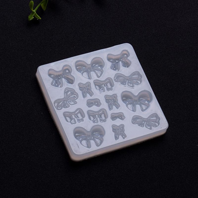 Shiny Glossy Bowknot Shape Hairpin Silicone Epoxy Resin Mold DIY Keychain Pendant Jewelry for Valentine Gift Craft