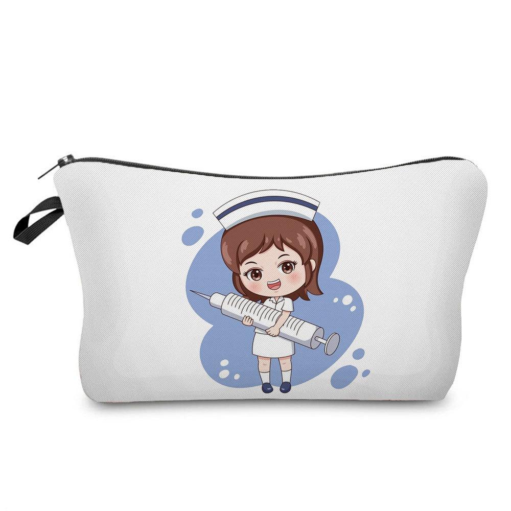 Women Nurse Print Cosmetic Bag Toiletries Organize Travel Storage Case  6443