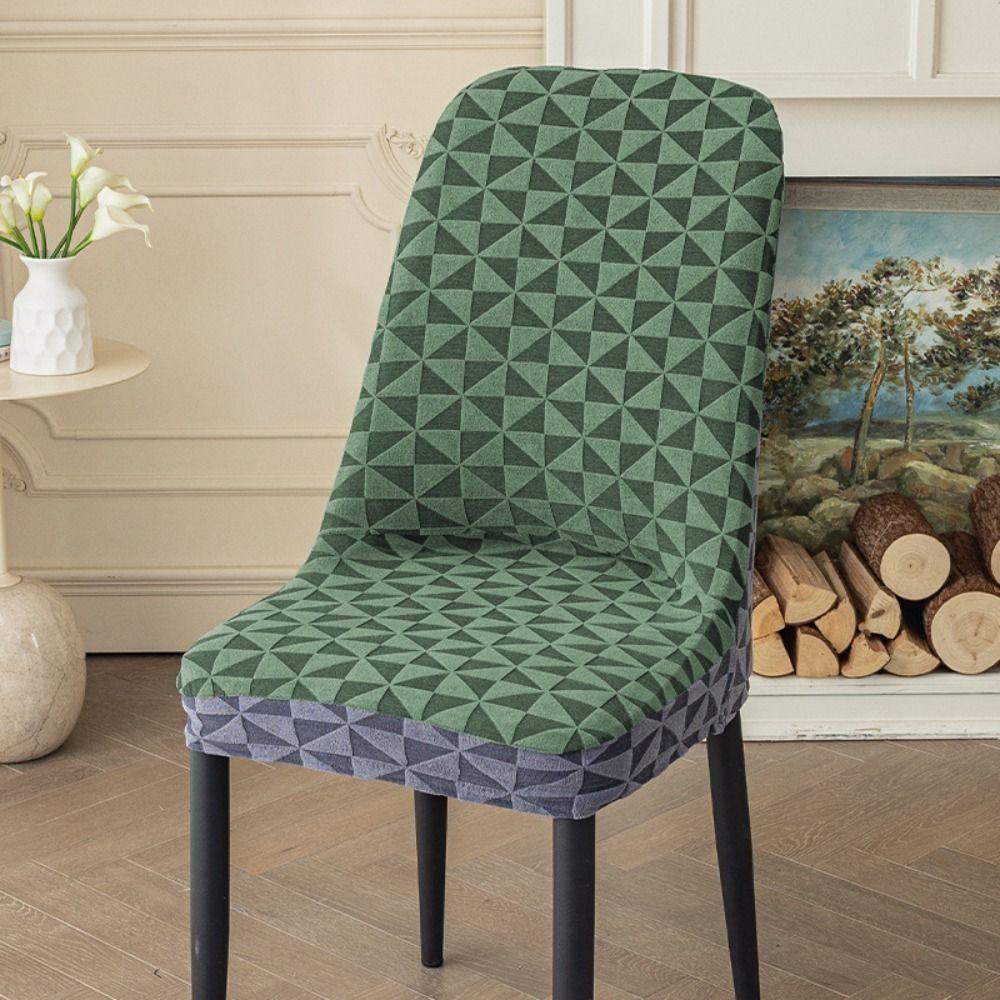 Dustproof Jacquard Arc Chair Cover Elastic Chair Protective Case Curved Seat Cover  Household