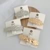 Korean Style Metal Alloy Geometric Square Oval Spring Clip Edge Design Concave and Convex Hair Accessories