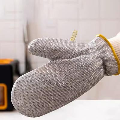 Housework Cleaning Gloves Steel Wire Ball Dish Washing Gloves Kitchen Dishcloth Dishwashing Cleaning Cloth Cleaning Tools