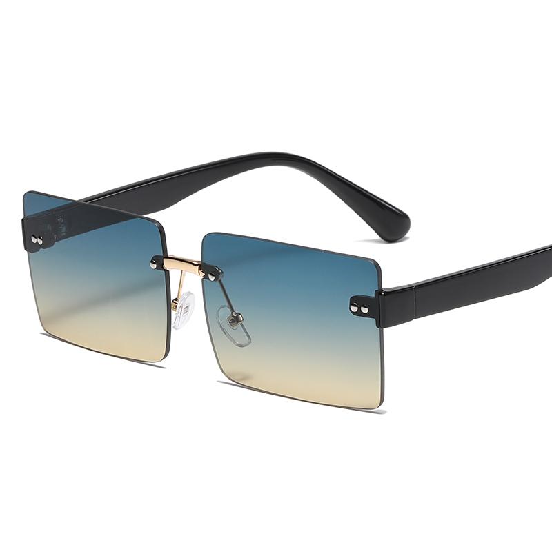 

Vintage Fashion Women Sunglasses Luxury Brand Design Trimming Sun Mirror Men Square Gradient Sun Glasses Women Trend Uv400 black