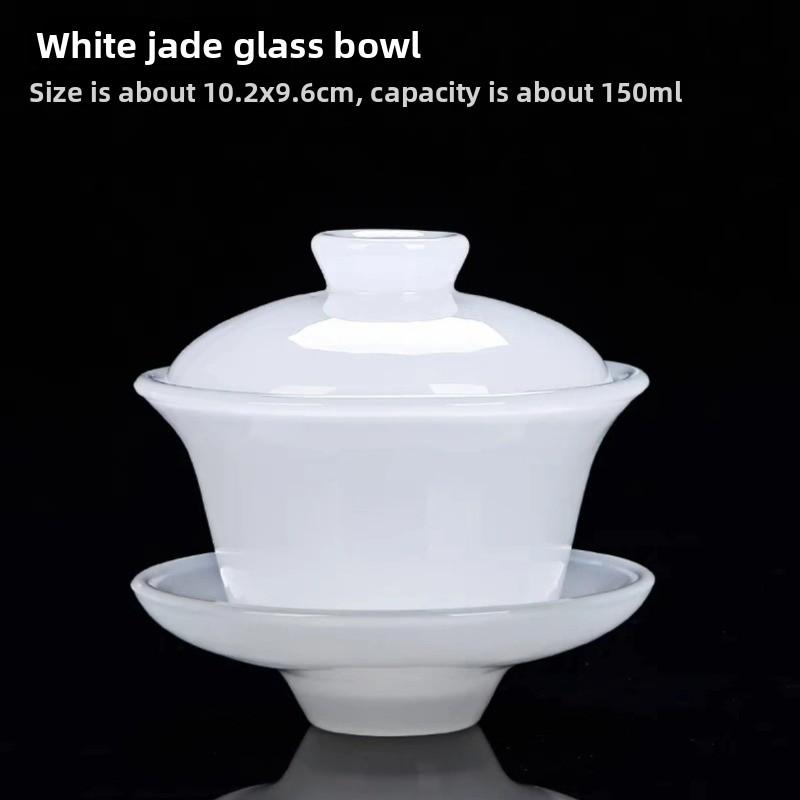 Handmade Liuli Glazed Gaiwan Chinese Tea Set Porcelain Lidded Bowl for Gongfu Tea Ceremony Home Use