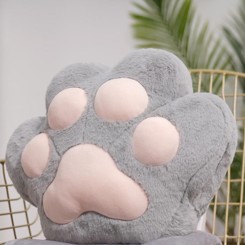 36x30x16cm Plush Bear Cat Paw Pillow Stuffed Fluffy Cartoon Animal Hands Burner Back Support Plushie Birthday Gift