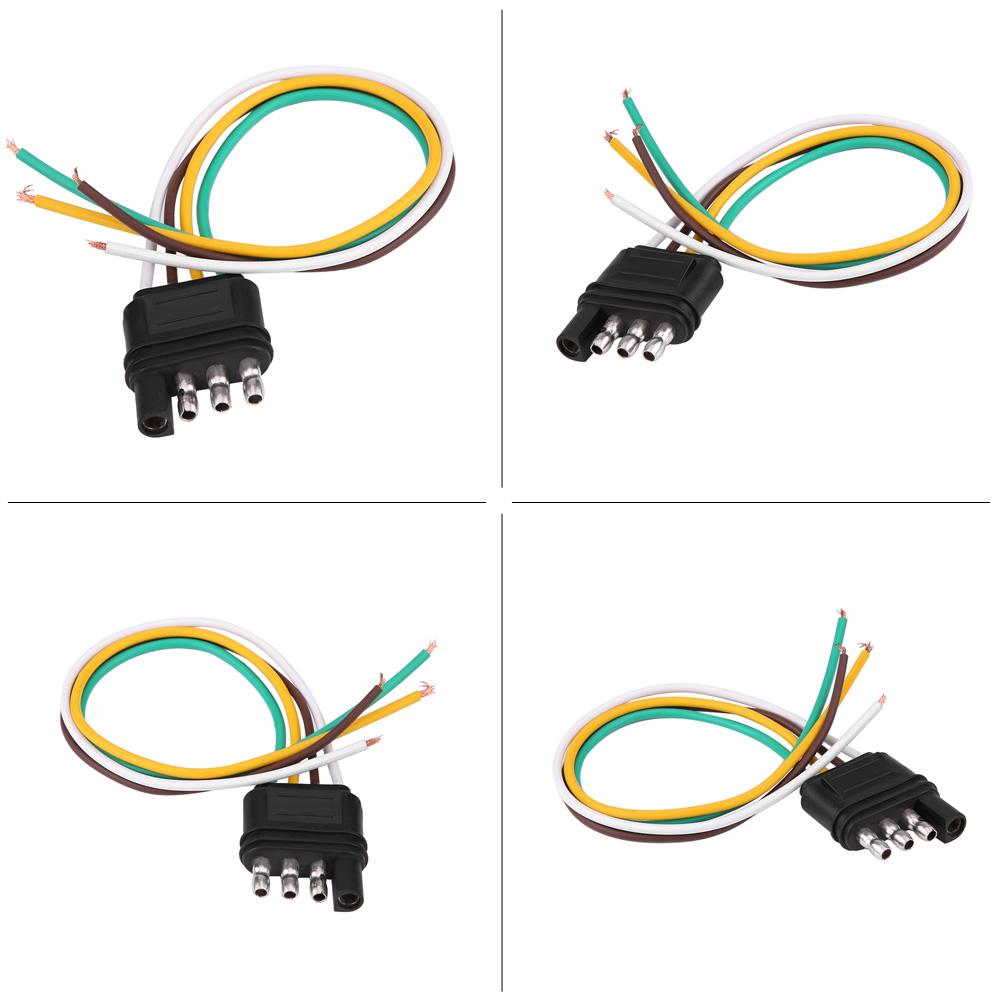 4 Pins Trailer Plug Wiring Connector Towing Light Plug Socket Kit TM8010