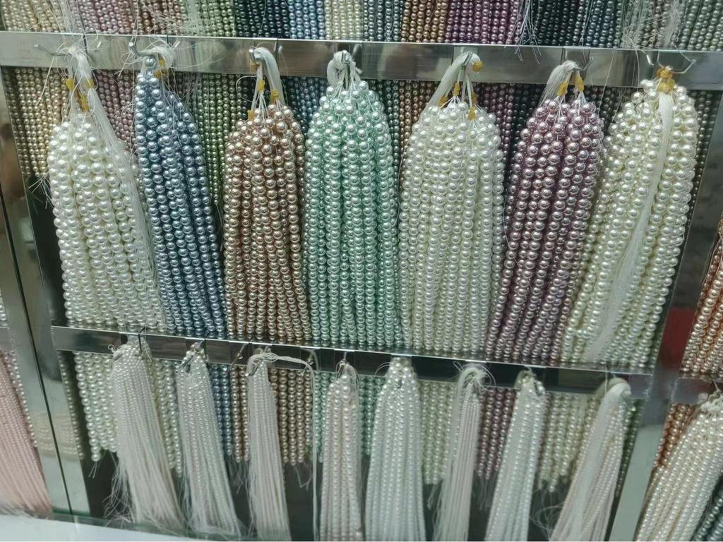 Tiannv High-Brightness Imitation Japanese Glass Beads Necklace with Seawater Pearls, White Round Clavicle Design