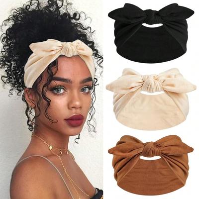 Haarband mit Schleife und Hasenohren im Boho-Stil, extra breites, niedliches Haarband mit Hasenohren, elastisches Haarband mit Paisley-Muster und Schleife
