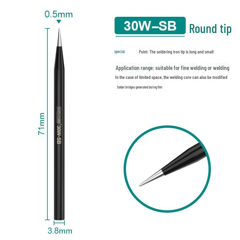 Electronic Welding 30W/40W/60W Pointed & Horseshoe Black Diamond Soldering Iron Tip